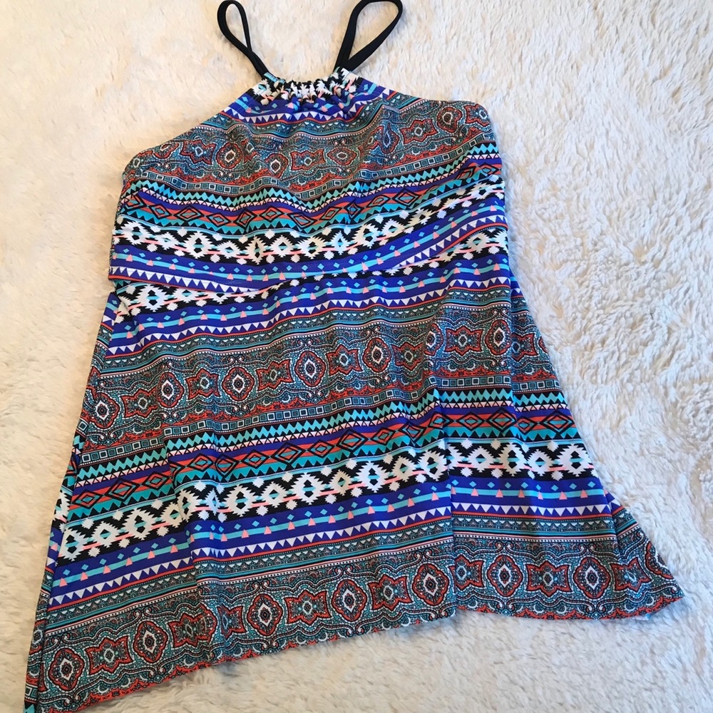 New Directions High Neck Tankini Top - Sz L